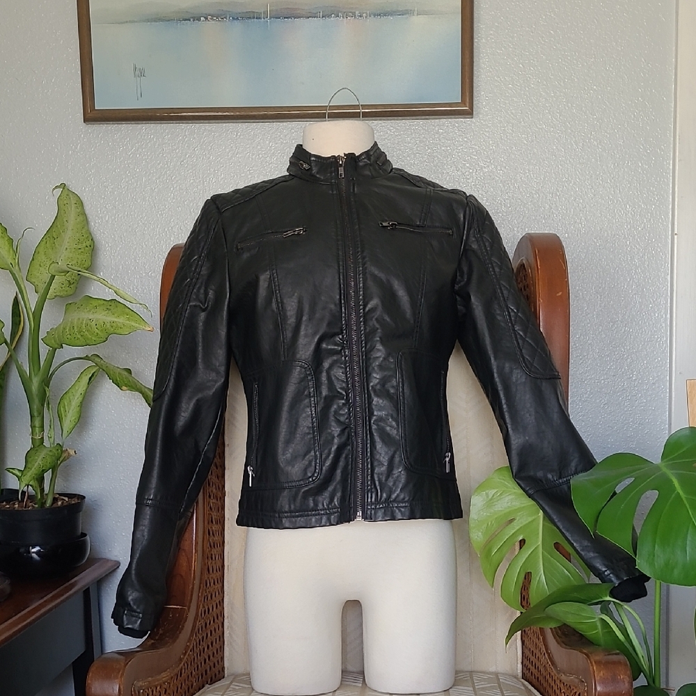 Maralyn & Me Black Faux Leather Jacket